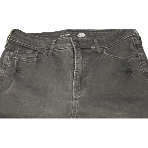 Old Navy Rockstar Super Skinny Jeans Womens 6 Black Jegging High Rise Stretch - Picture 3 of 7
